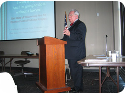 Waukesha County Circuit Court Judge Michael O. Bohren presents information to help public librarians assist self-represented litigants at the Waukesha County Public Library Initiative workshop.