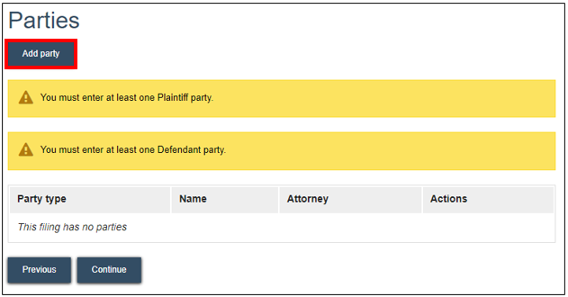 New Case filing requirements