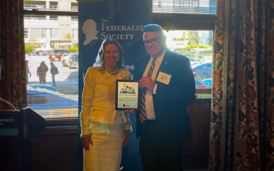 Justice Rebecca Grassl Bradley was honored with the Judge Rudolph T. Randa Award by the Milwaukee Lawyers Chapter of the Federalist Society on December 5